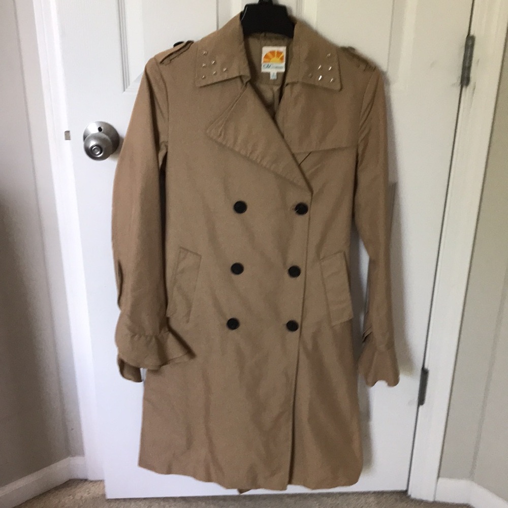 C&C California Tan Ruffle Jacket Size S